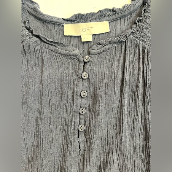 Loft Women's Ruffle Sleeve Tank Top with Button Detail Summer Shirt Size XS - Picture 3 of 14